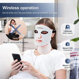 Load image into Gallery viewer, Silicone LED Mask Face With Neck 7 Colors LED Photon Red Light Infrared Therapy Flexible Facial Mask Repair Skin Wireless Use