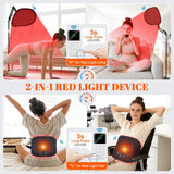 Load image into Gallery viewer, Astarexin Red Light Therapy for Face Body, 2-in-1 Infrared 432 LEDs Light Therapy with 660nm &amp; 850nm Near Redlight Device Large Panel with Remote Stand Timer