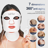 Load image into Gallery viewer, Silicone LED Mask Face With Neck 7 Colors LED Photon Red Light Infrared Therapy Flexible Facial Mask Repair Skin Wireless Use
